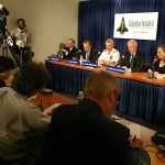 The CAIB members at a press briefing