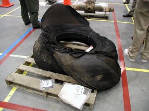 Debris from Columbia's landing gear tire