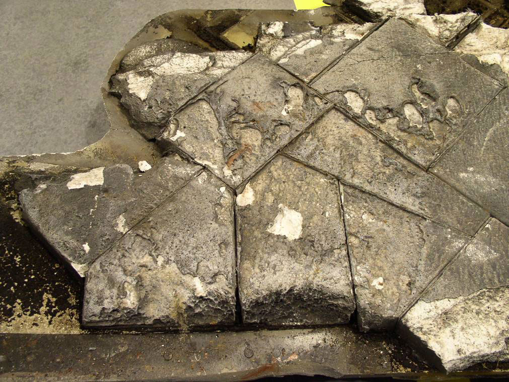Debris from a portion of Columbia's left wing