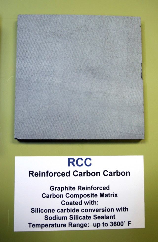 A square sample of Reinforced Carbon Carbon material