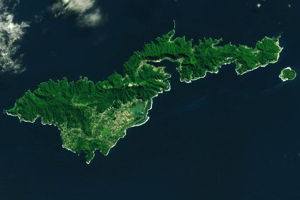 Landsat image of American Samoas Tutuila Island, acquired on July 22, 2022, with the Operational Land Imager on Landsat 8.
