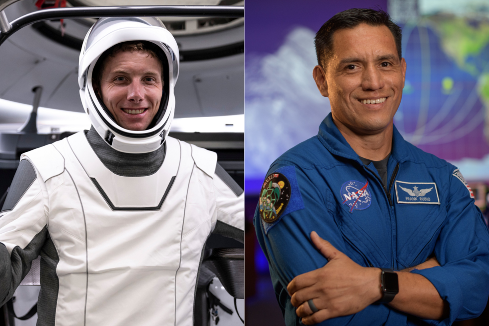 NASA astronaut Woody Hoburg (left), NASA astronaut Frank Rubio (right)