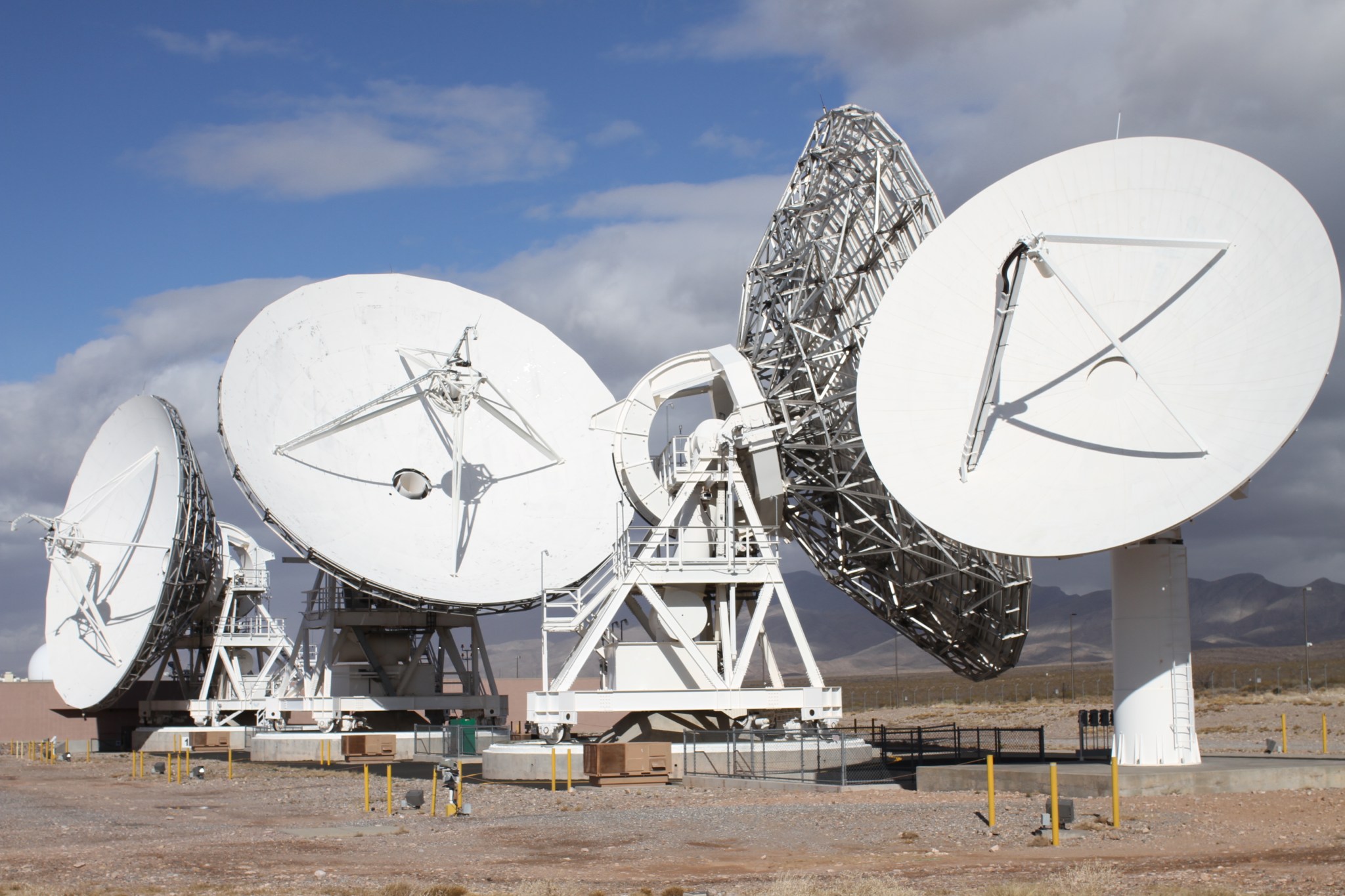 Near Space Network antennas at the White Sands Complex in Las Cruces, New Mexico.