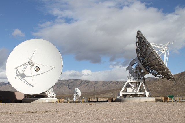 Near Space Network antennas at the White Sands Complex in Las Cruces, New Mexico.
