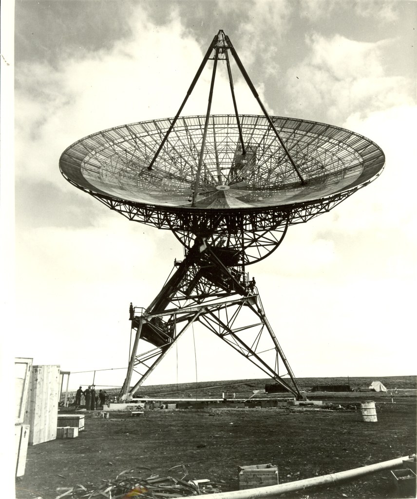 Antenna at Canberra Deep Space Communications Complex near Canberra, Australia circa 1964.