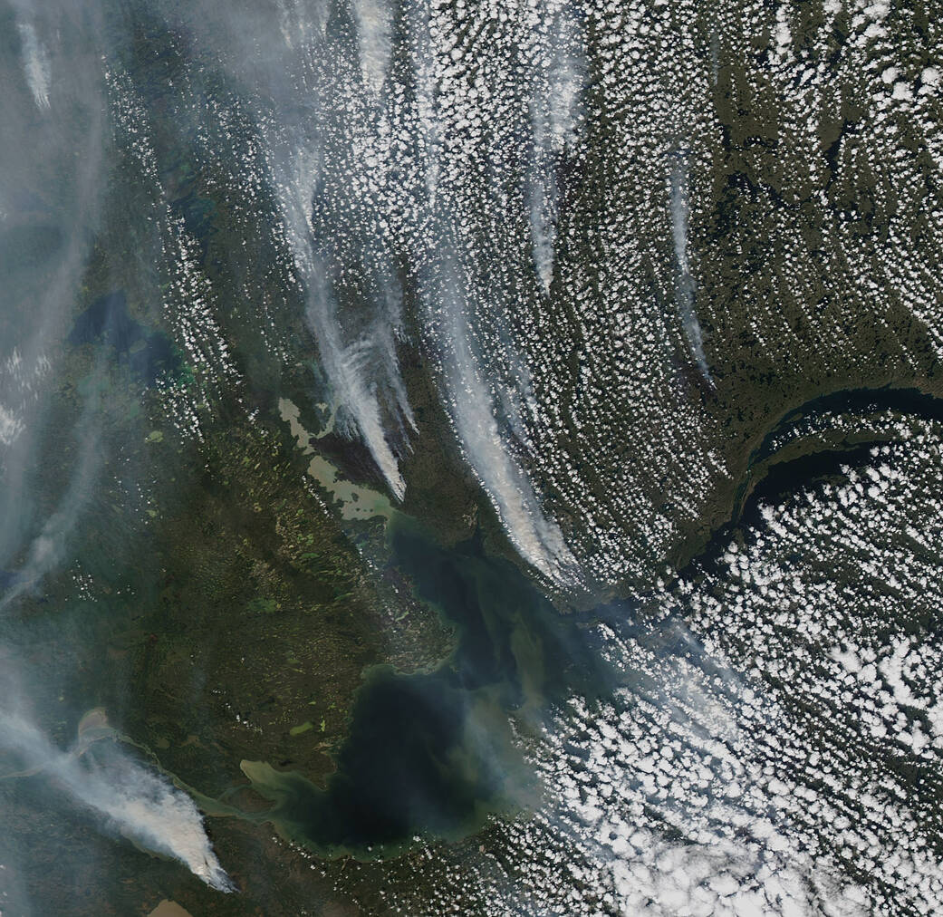The Moderate Resolution Imaging Spectroradiometer on NASA’s Aqua satellite captured this image of fires in the Northwest Territories on August 8, 2023.