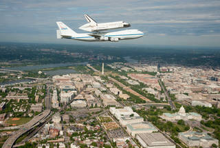 Space Shuttle over Washington D.C.
