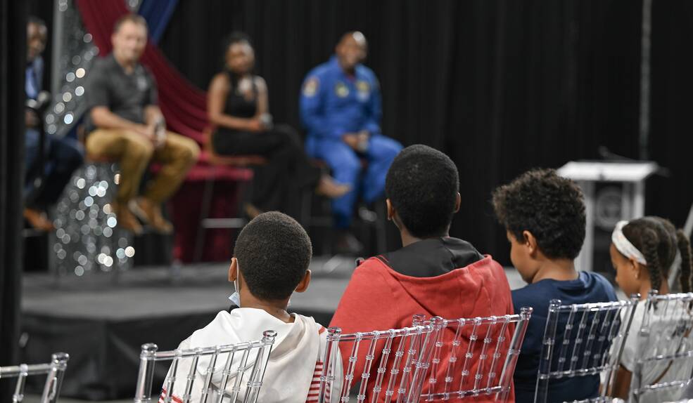 Students listen during the panel discussion following The Color of Space screening at Alabama A&M University.