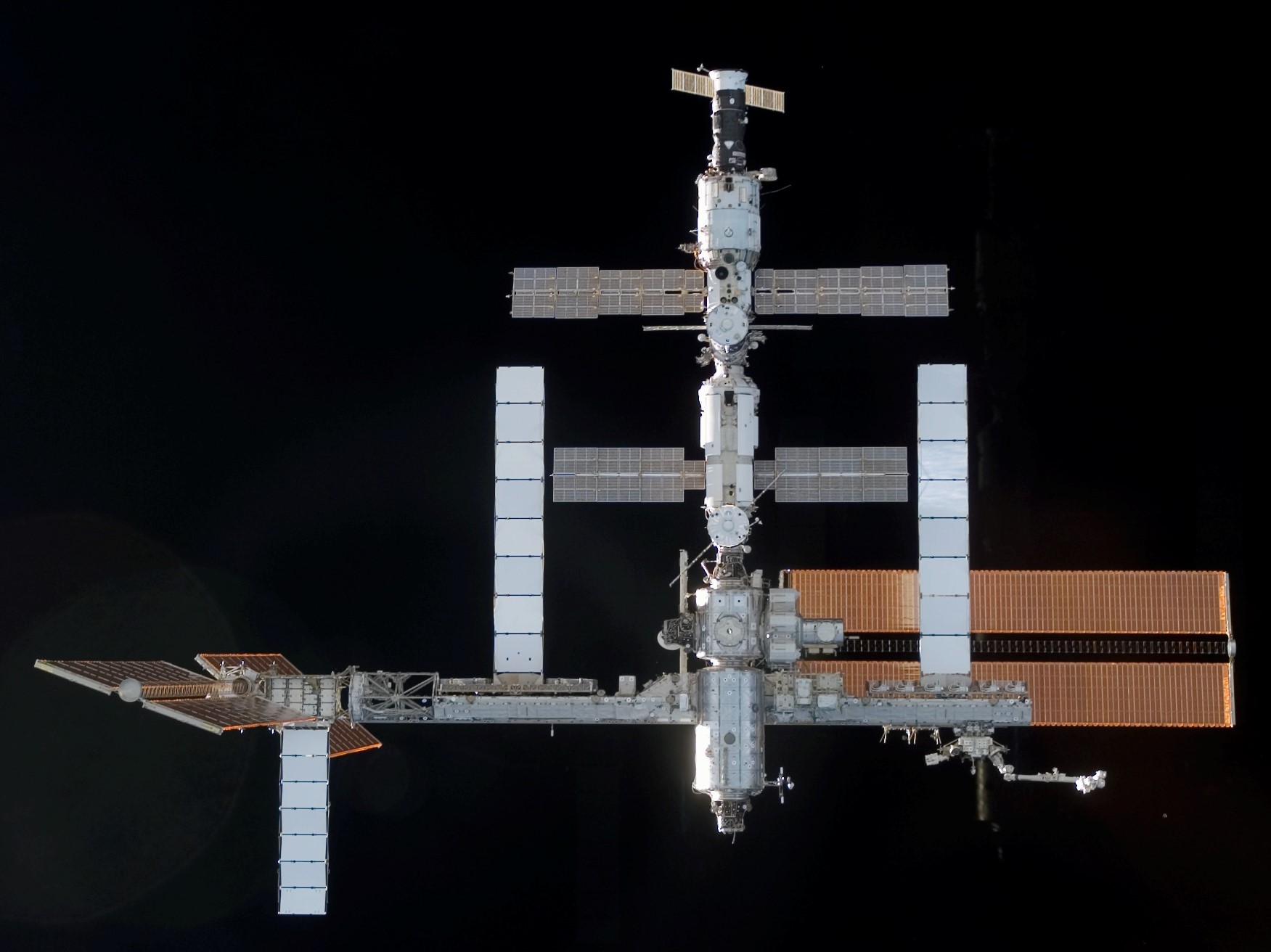 The space station’s configuration at the end of Lopez-Alegria’s mission