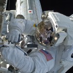 NASA astronaut Joseph M. Acaba during the third STS-119 spacewalk