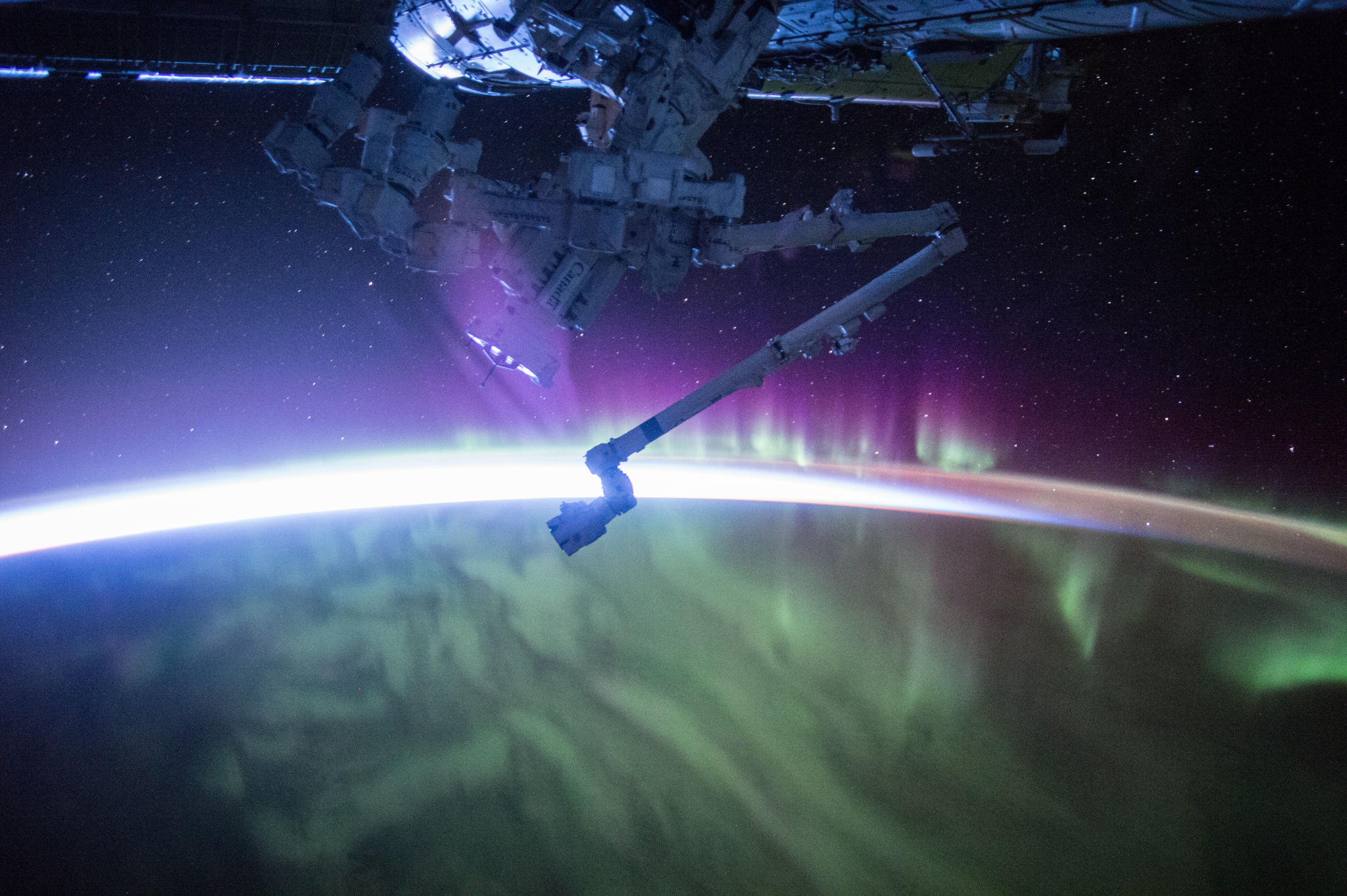 Earth observation of the space environment taken during a night pass.