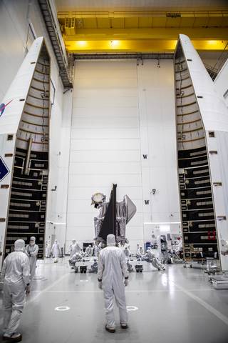 Houston We Have a Podcast: Ep. 289: Lucy NASA's Lucy spacecraft is moved from the Work Processing Cell to the Airlock inside the Astrotech Space Operations Facility in Titusville, Florida, on Sept. 29, 2021. 