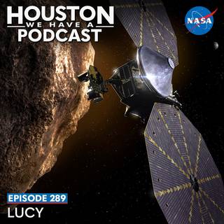 Houston We Have a Podcast: Ep. 289: Lucy This illustration shows the Lucy spacecraft passing one of the Trojan Asteroids near Jupiter.