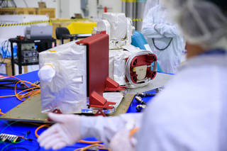 The new, cutting-edge technology, Orion Artemis II Optical Communications System (Optical to Orion [O2O]) at NASA's Kennedy Space Center. 