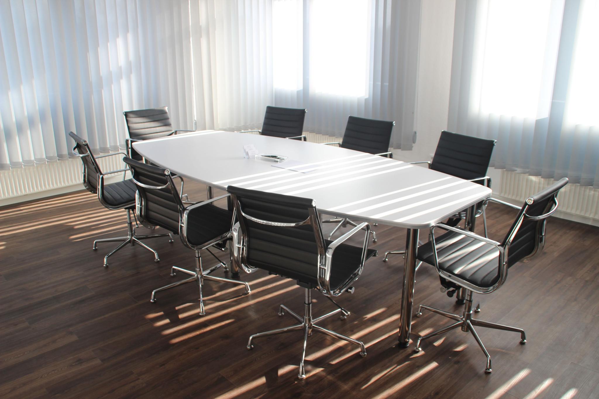 Meeting room with empty chairs