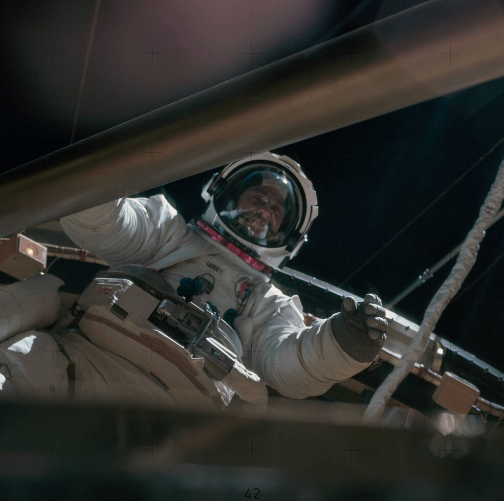 Skylab 3 astronaut Owen K. Garriott during the third spacewalk.