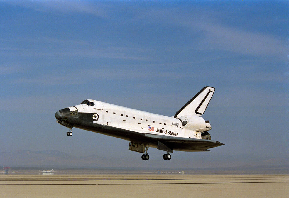 Space shuttle Discovery makes a successful landing at Edwards Air Force Base in California to conclude the STS-26 mission