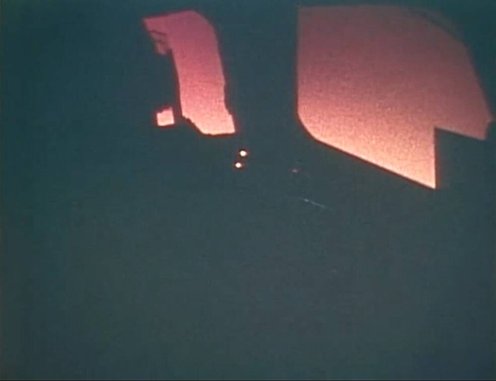 orange glow around the shuttle