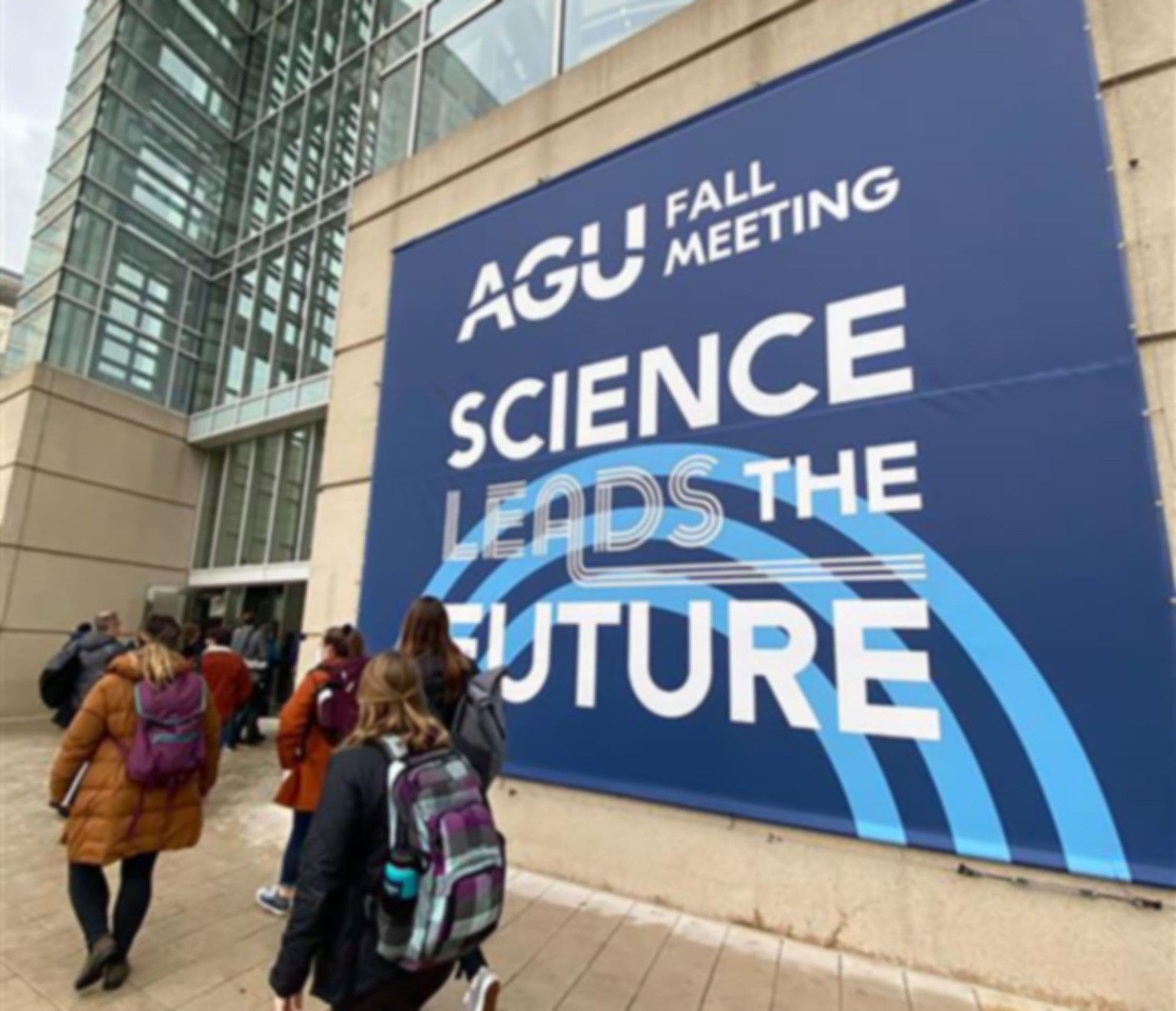 photo of the outside of the building of the large Chicago convention center where the 2022 American Geophysical Union (AGU) Fall Meeting conference was held.