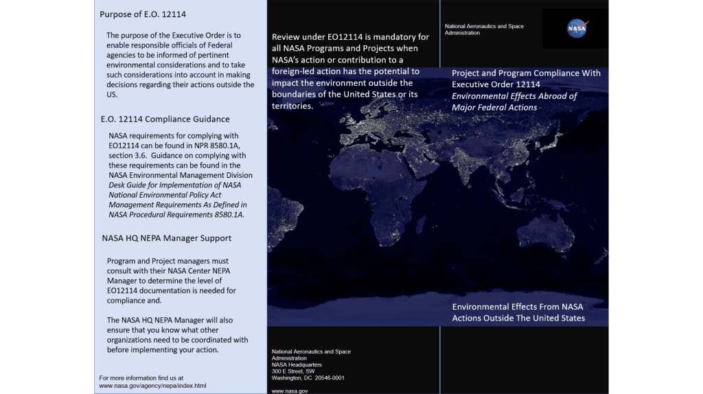EO 12114 Brochure - Page 1