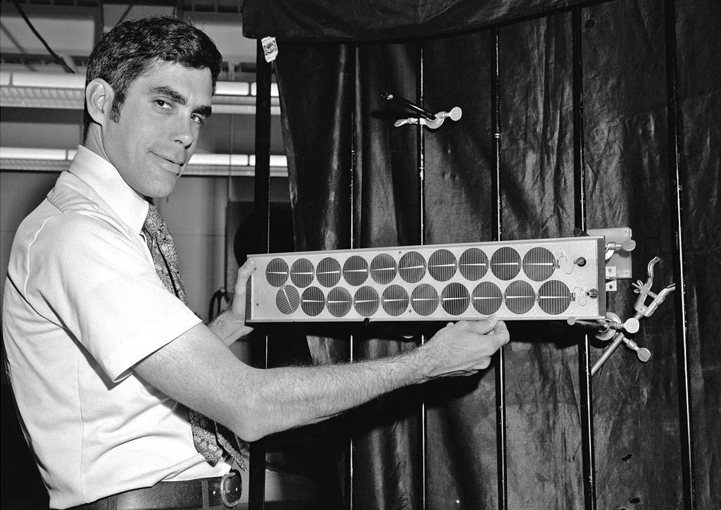 Man with solar cells.
