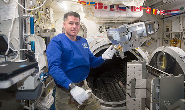 Astronaut Shane Kimbrough with RELL on station