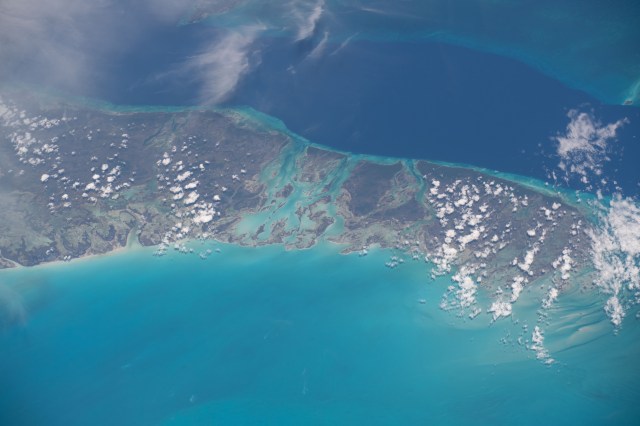 The Bahamas, an island nation southwest of Miami, Florida, in the Atlantic Ocean, is pictured from the International Space Station as it orbited 260 miles above.