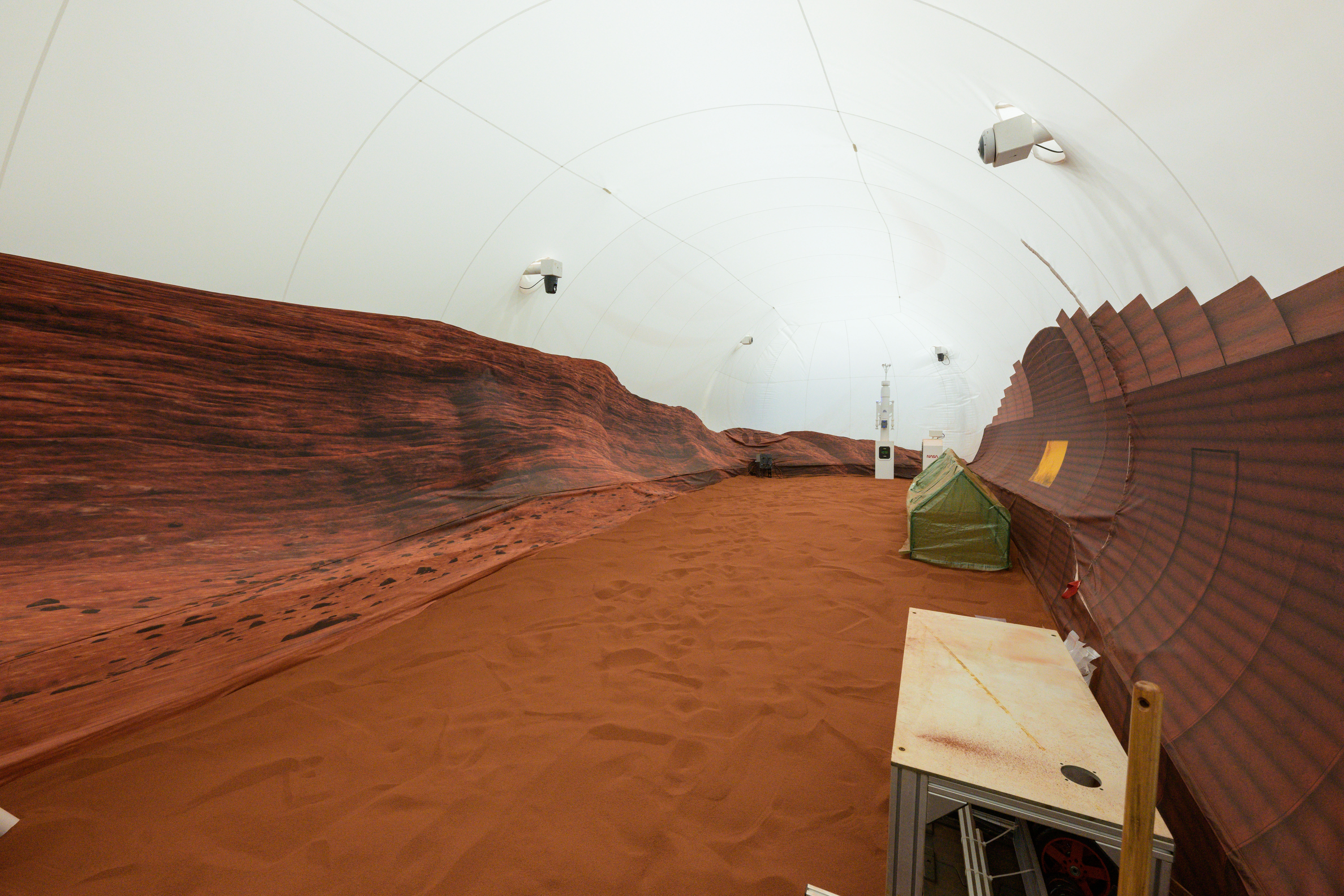 The 1,200 square foot sandbox located in the CHAPEA habitat at NASA's Johnson Space Center.