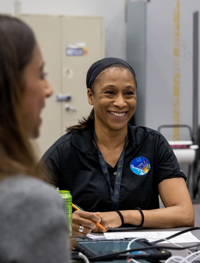 NASA astronaut and SpaceX Crew-8 Mission Specialist Jeanette Epps is pictured during a training session at NASA's Johnson Space Center in Houston, Texas.