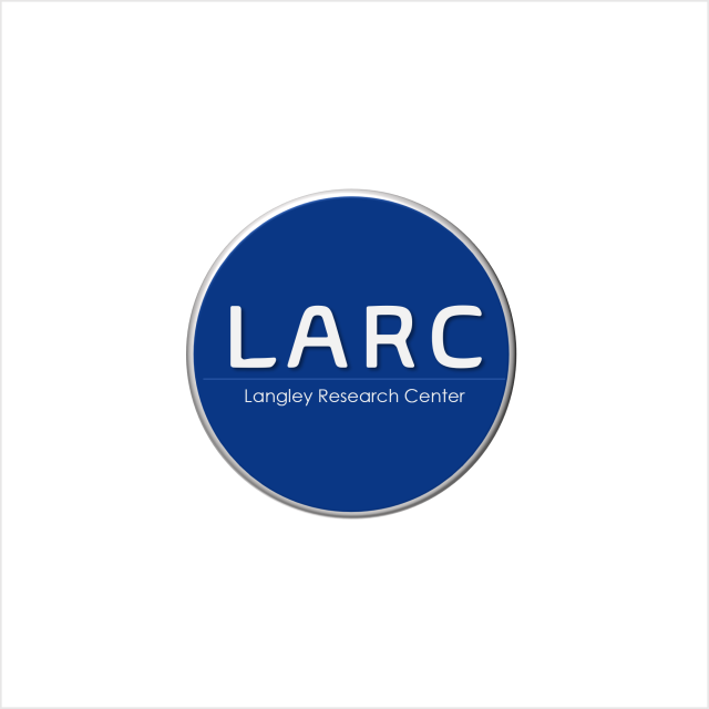 a blue circle with a silver outline with the initials L A R C in the middle
