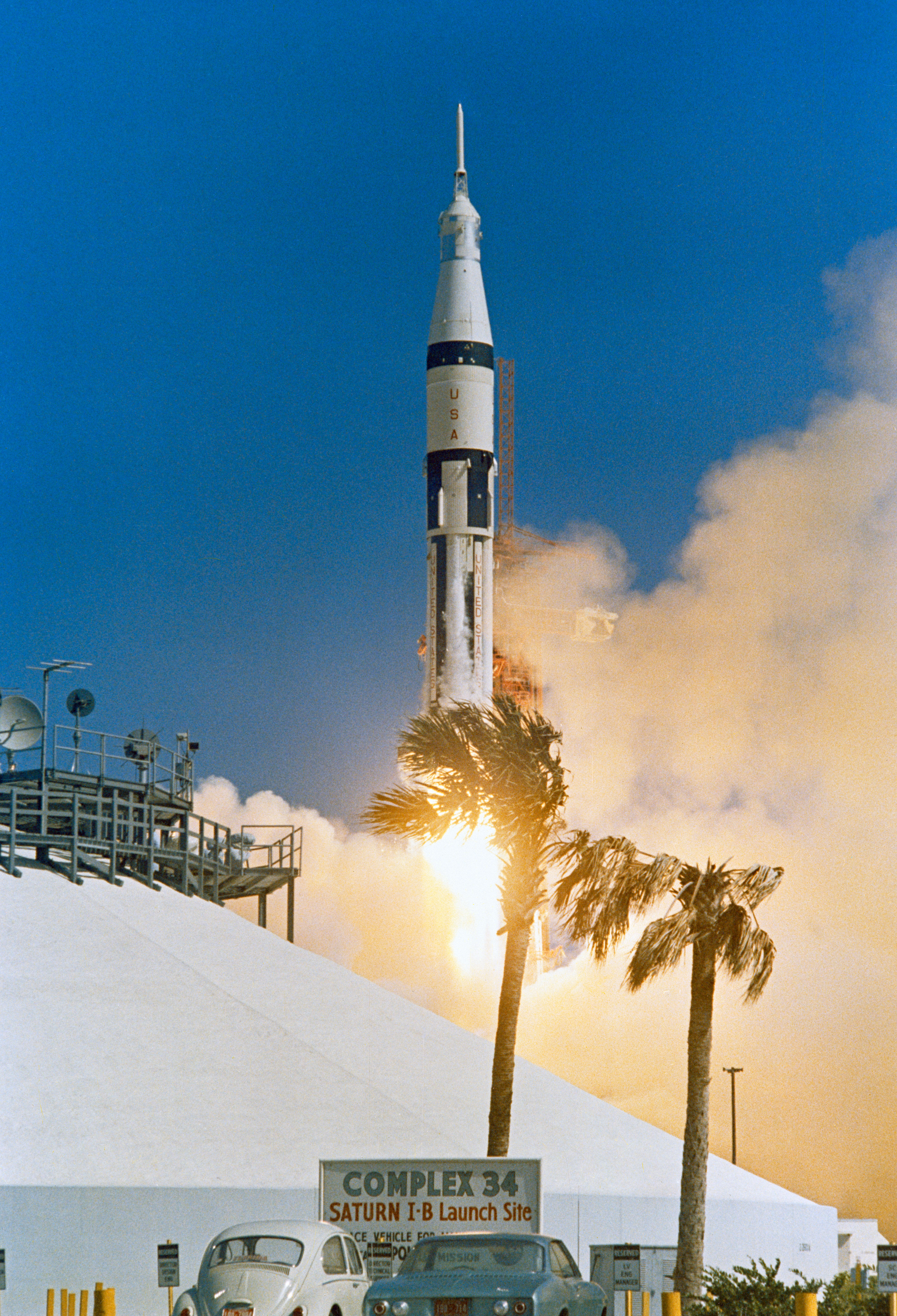 Liftoff of Apollo 7, returning American astronauts to space