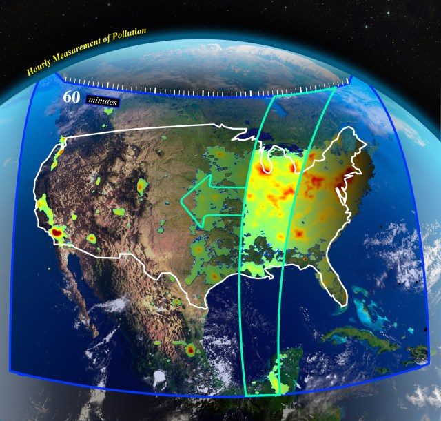 NASA graphic showing basic path of TEMPO scanning. Image Credit: NASA