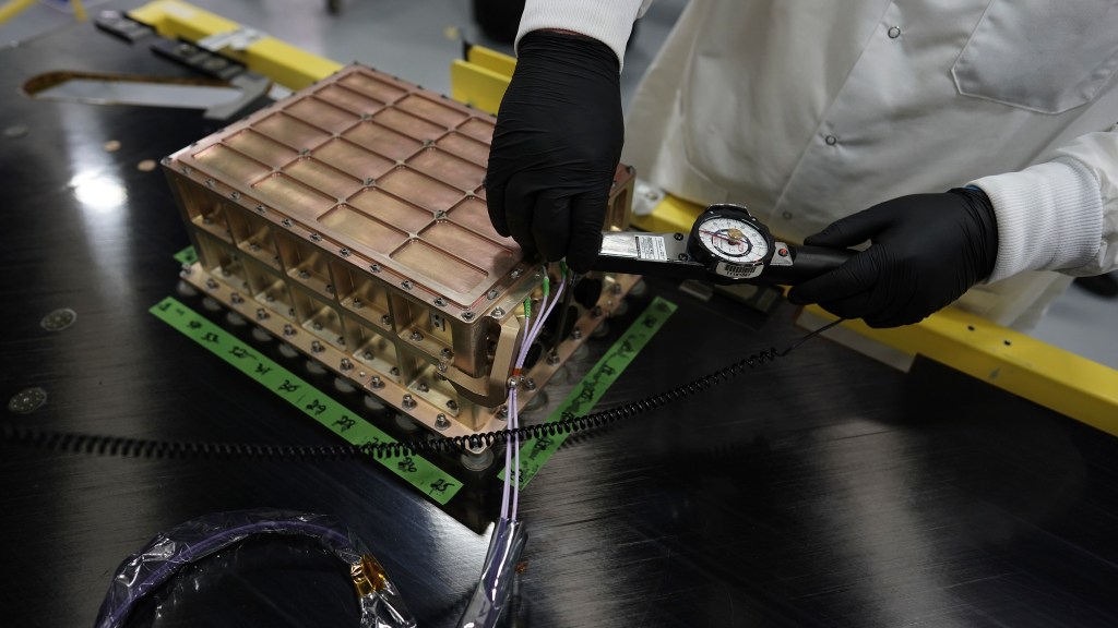 Person working on Navigation Doppler Lidar.