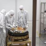 Curation teams process the sample return capsule from NASA’s OSIRIS-REx mission in a cleanroom, Sunday, Sept. 24, 2023, at the Department of Defense's Utah Test and Training Range. Photo Credit: NASA/Keegan Barber