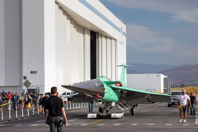 X-59 being moved from the construction site.