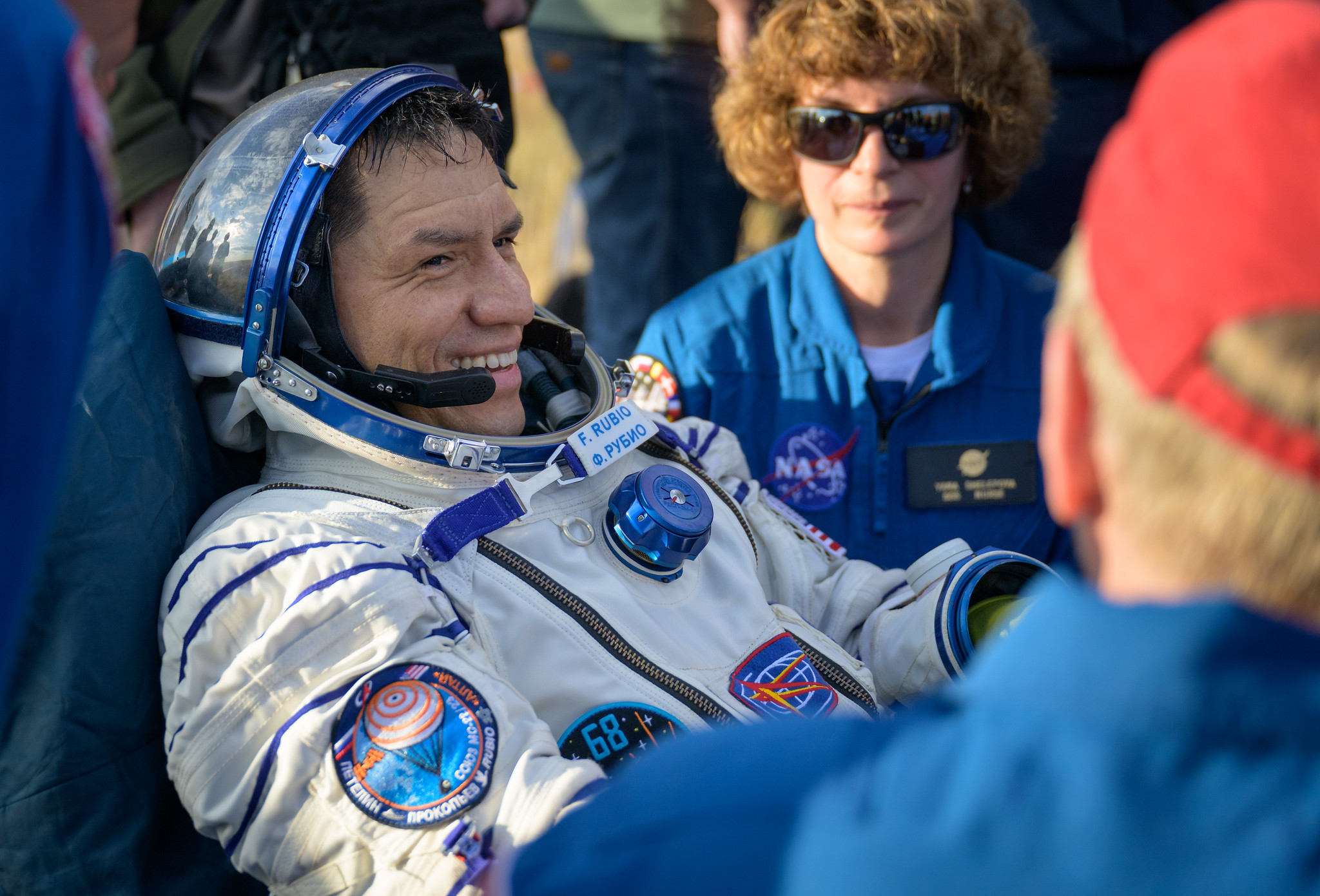 Expedition 69 NASA astronaut Frank Rubio is seen outside the Soyuz MS-23 spacecraft after he landed with Roscosmos cosmonauts Sergey Prokopyev and Dmitri Petelin in a remote area near the town of Zhezkazgan, Kazakhstan on Wednesday, Sept. 27, 2023.