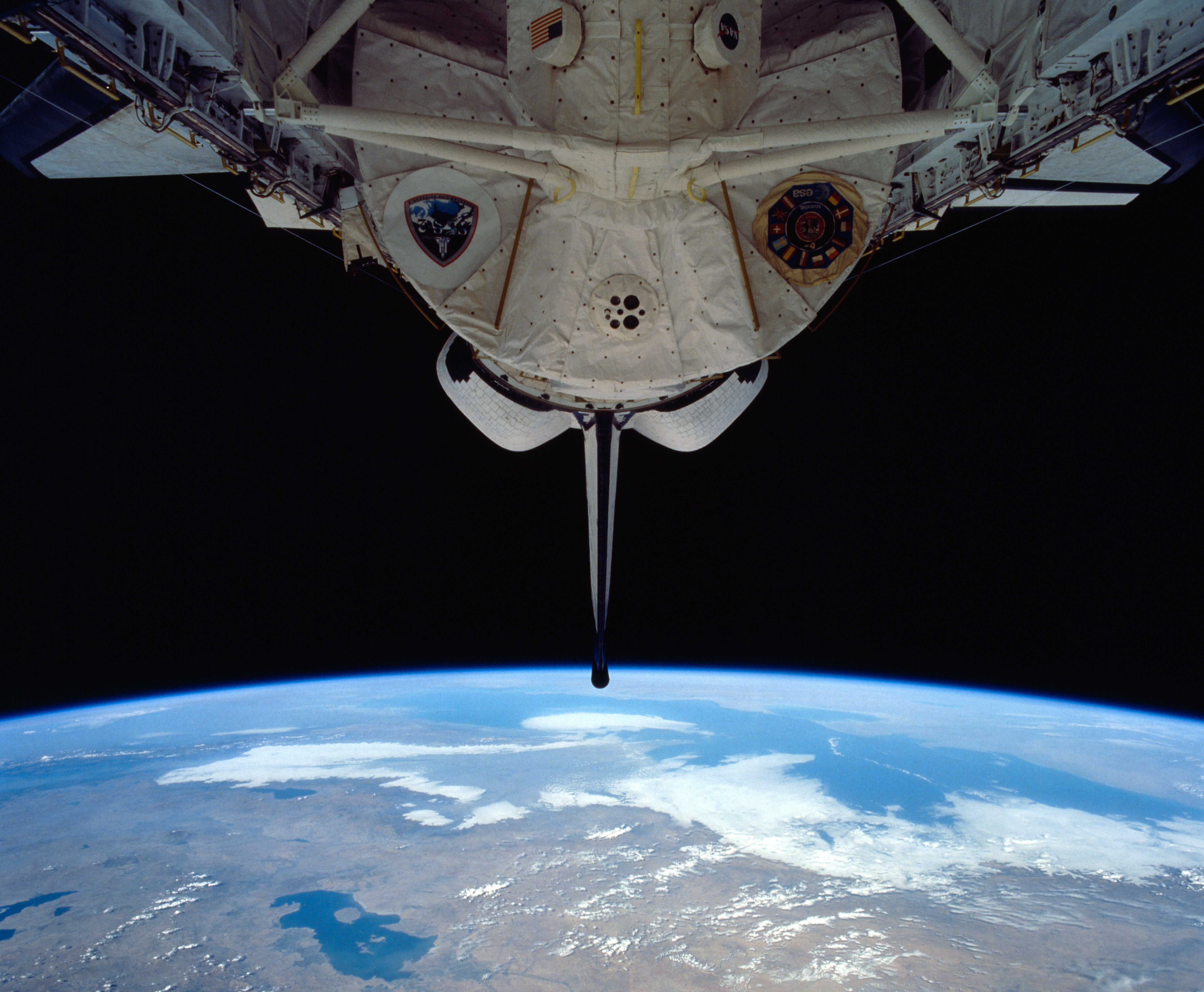 Vista do módulo Spacelab no compartimento de carga útil do Columbia