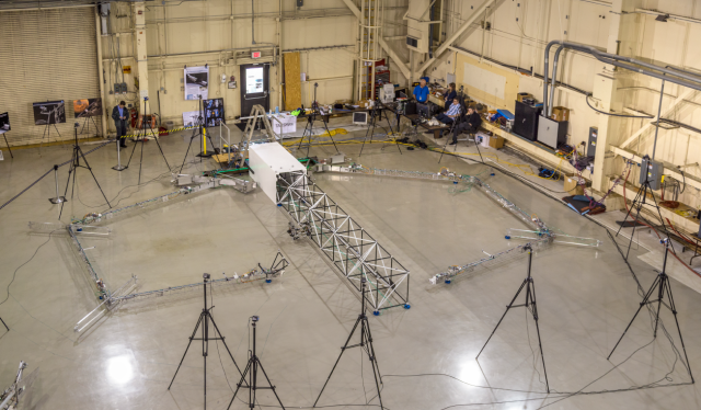 A view of the facility where in-space assembly technologies are being developed.