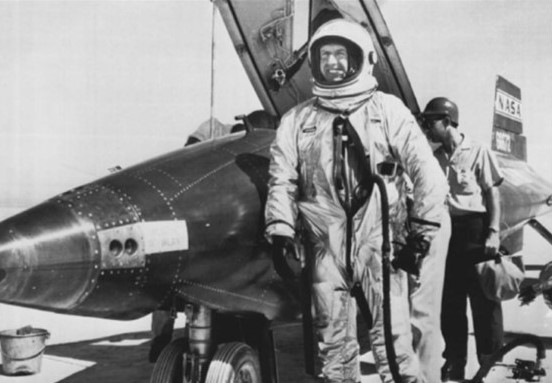 Walker following his altitude record-setting flight in 1963