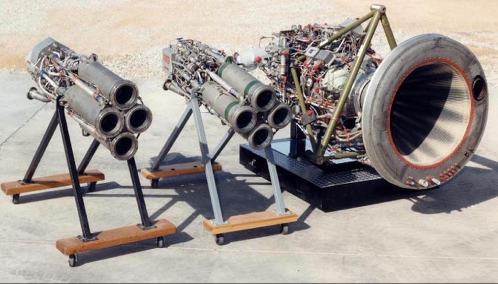 The twin XLR-11 engines and the more powerful XLR-99 engine used to power the X-15