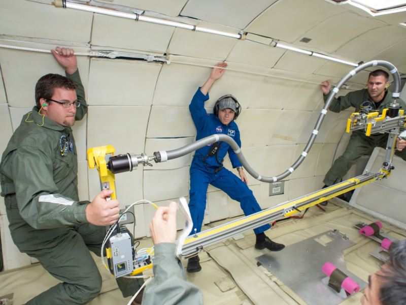 Testing on a zero-gravity airplane