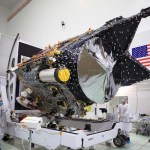 NASA’s Psyche spacecraft is shown in a clean room