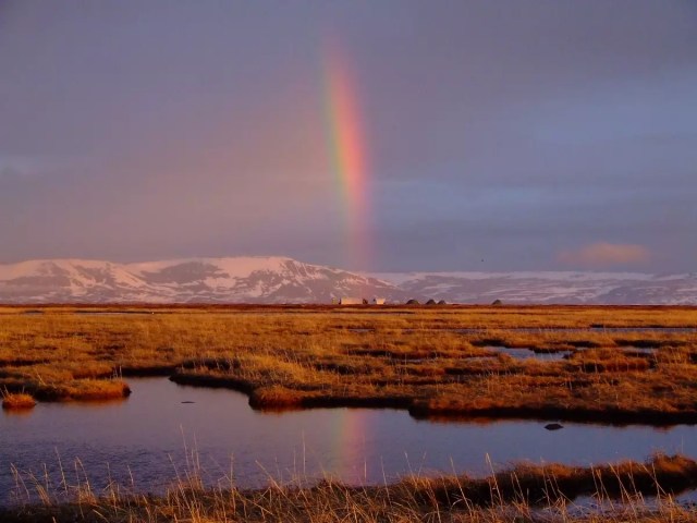 Tundra wetlands are shown in late spring at the Yukon Delta National Wildlife Refuge in Alaska.