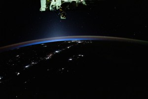 iss070e024612 (Nov. 13, 2023) -- Earth's glow just barely shines above city lights off the coast of Baja California as the International Space Station soared through orbital nighttime 260 miles above.