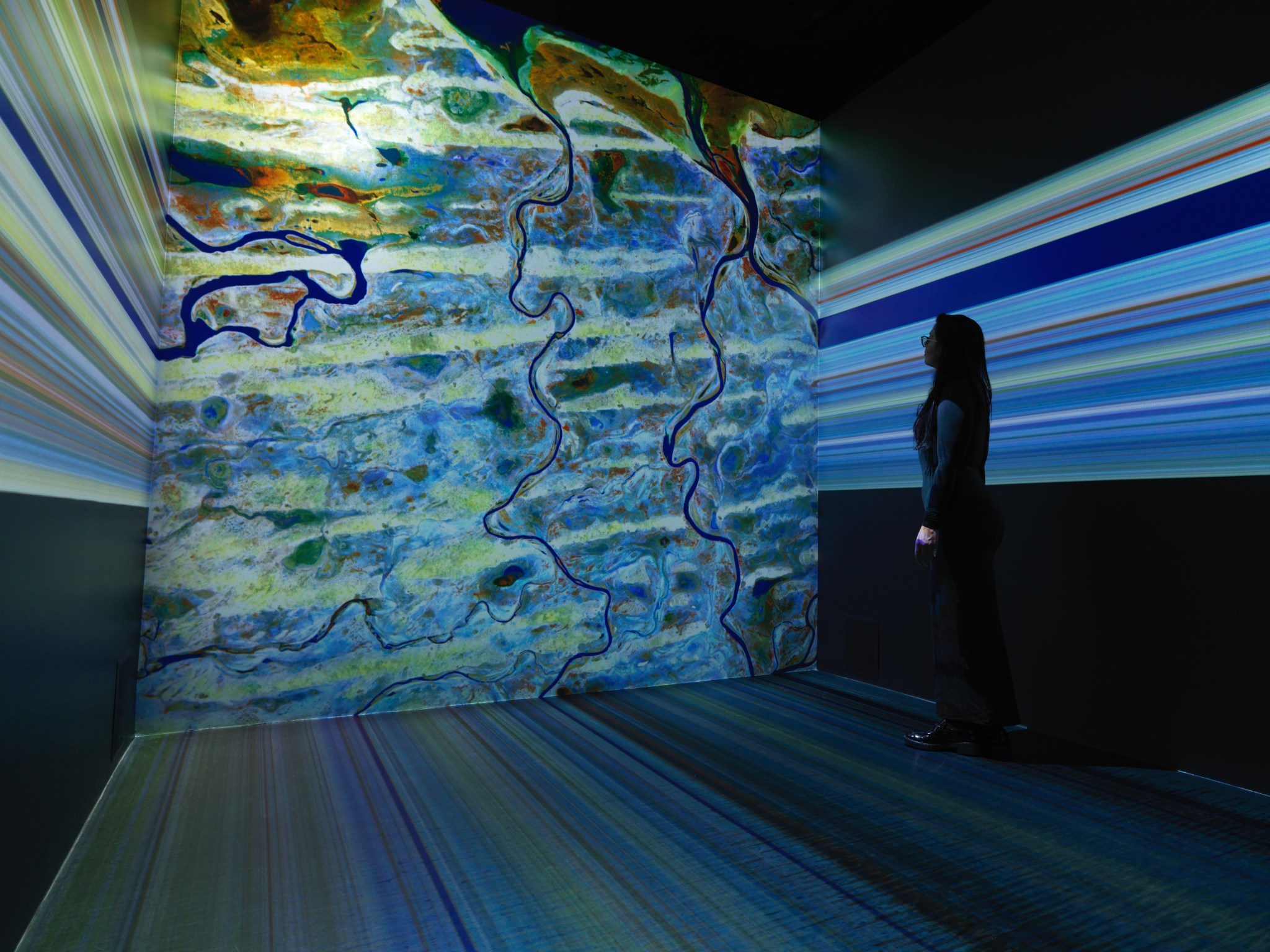 Installation view of the Earth Information Center located at Mary W. Jackson NASA Headquarters in Washington.