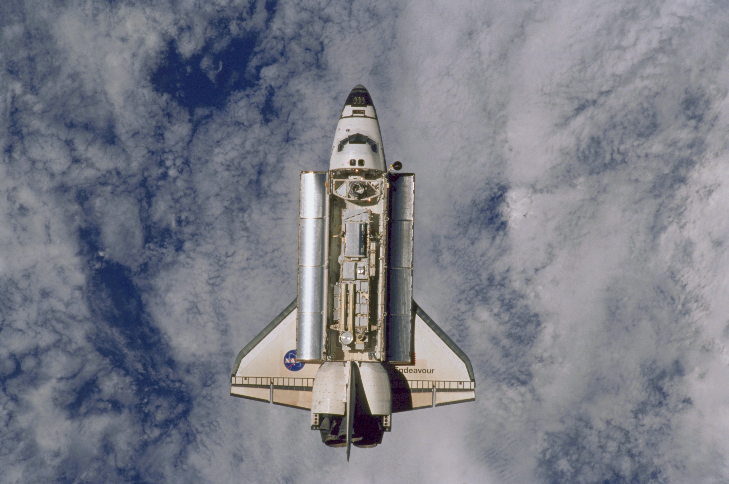 This view of the Space Shuttle Endeavour approaching the International Space Station (ISS) was taken by one of the Expedition 1 crew members onboard the station.