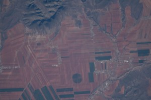Agricultural activities on the outskirts of the Sierra de Majalca mountain range in the Mexican state of Chihuahua are pictured from the International Space Station as it orbited 257 miles above.