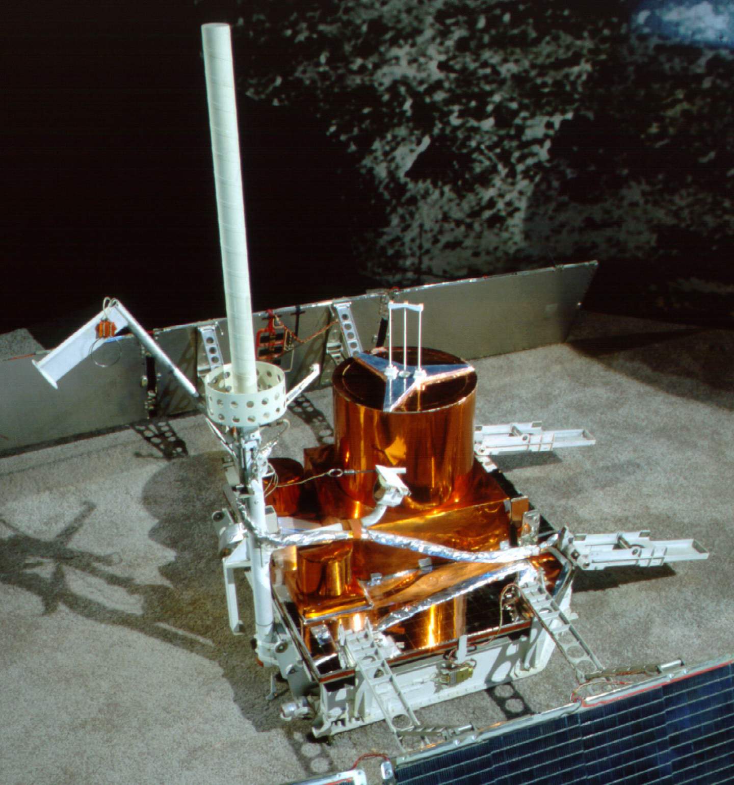 A mockup of the passive seismic experiment package (PSEP)