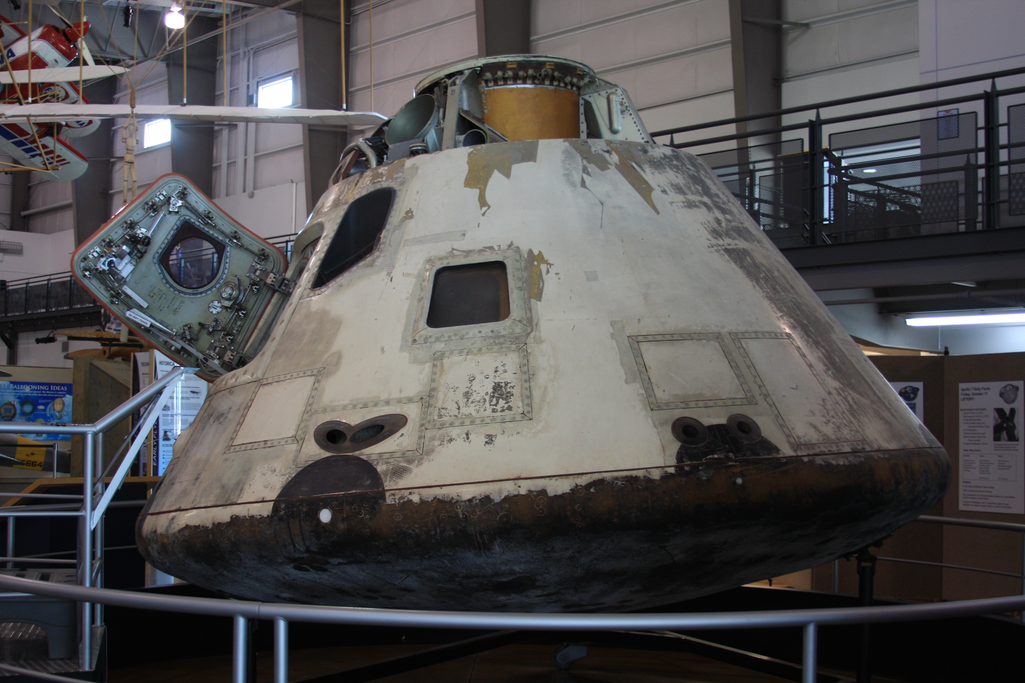 The Apollo 7 Command Module on display at the Frontiers of Flight Museum at Dallas Love Field