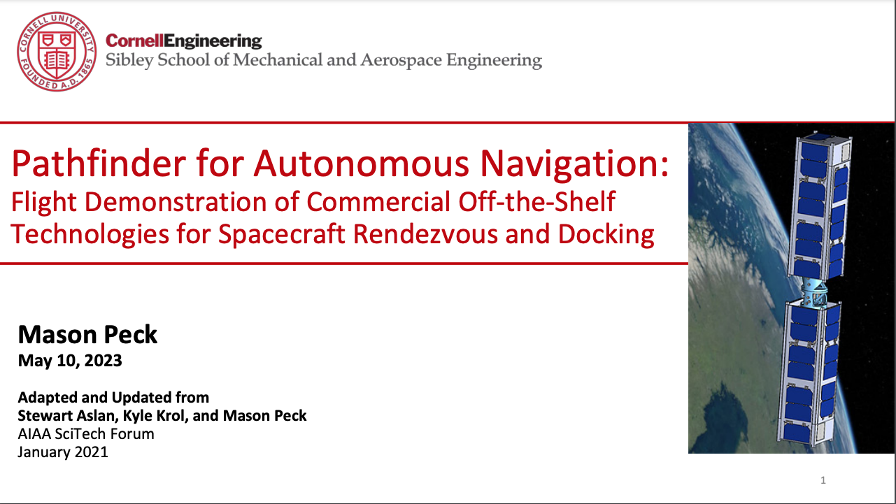 Pathfinder for Autonomous Navigation presentation cover slide